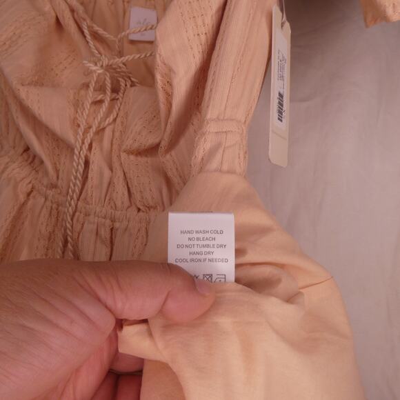 Alé by Alessandra Women's XS Blush Pink Off The Shoulder Dress Tie Front Bust - Picture 8 of 9